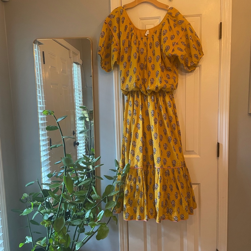 RHODE yellow frida dress medium